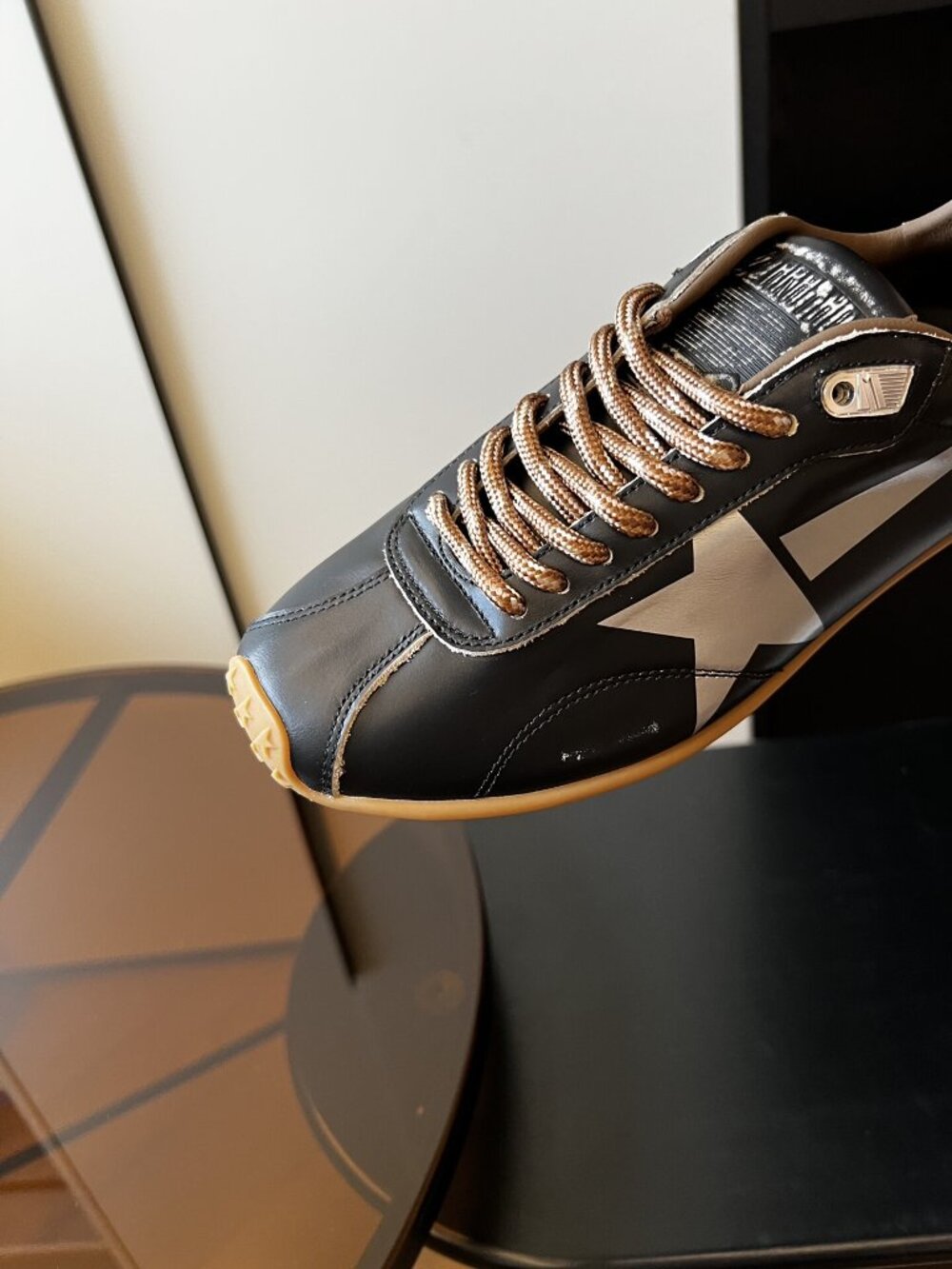 Golden Goose Marathon Speed Black Leather Sneakers EU 38 - Picture 6 of 8